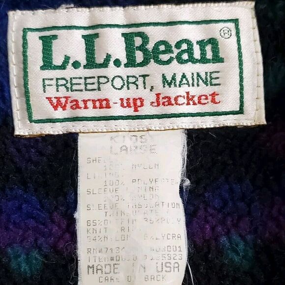 Vintage 90s L.L. Bean Warm Up Jacket Size Youth Large Fleece Winter USA Made - Picture 12 of 13
